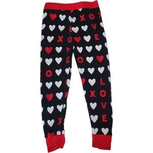 Little Sleepies Pajamas Bottoms Black|Red Hearts Toddler Girls Size 2T